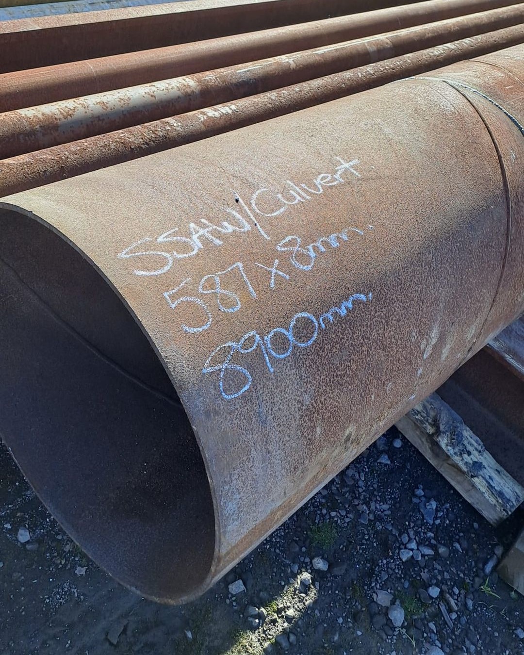 PIPE SSAW CULVERT (Part Concrete Lined) - 587mm od x 6.4mm & 8mm wt (Surplus Uncertified)