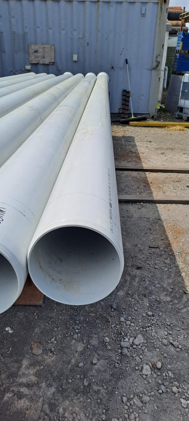 PIPE PVC PLASTIC CULVERT - 200mm od x 8mm wt (Surplus Uncertified)